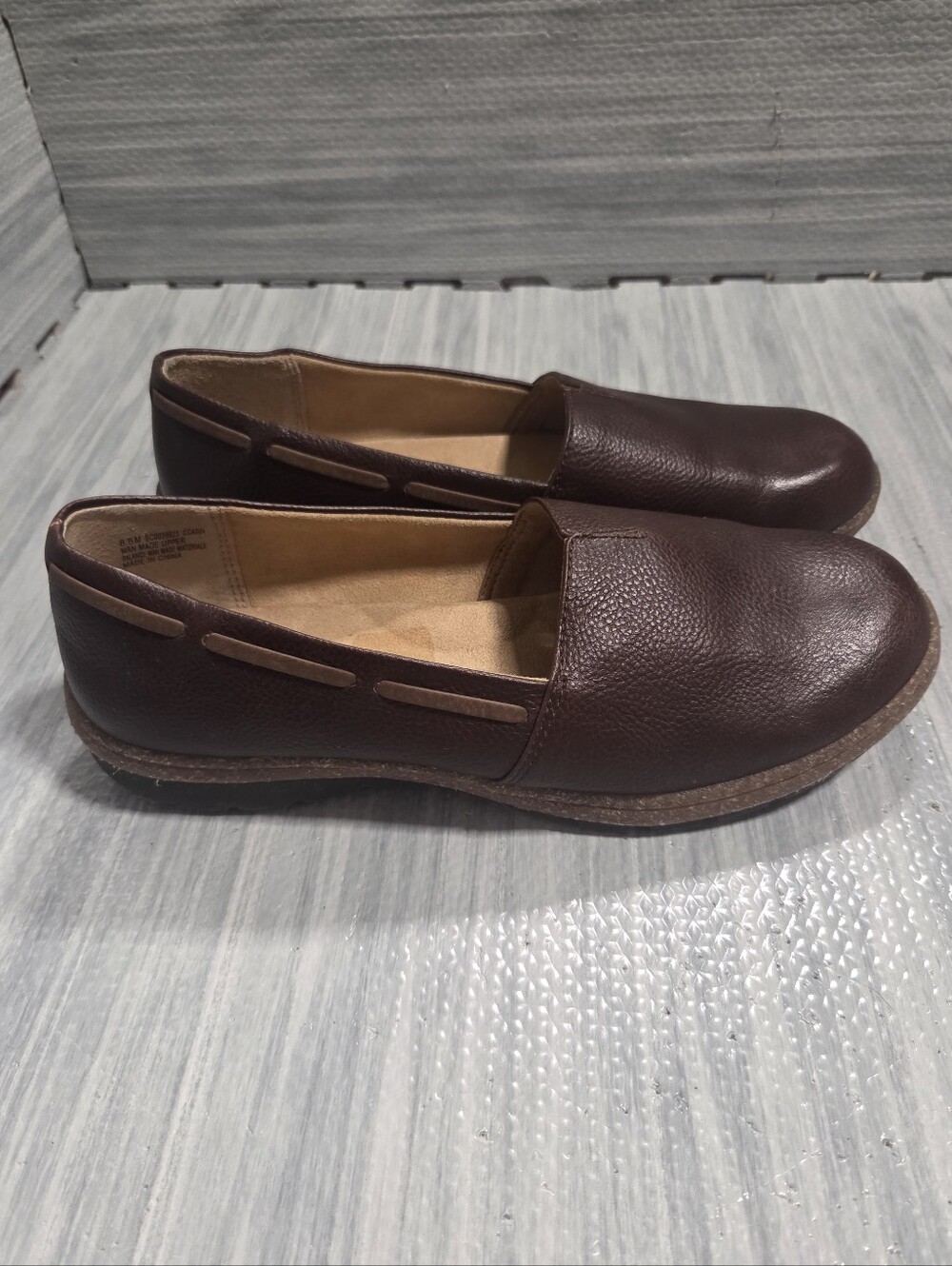 b.o.c. Brown Leather Slip-On Loafers